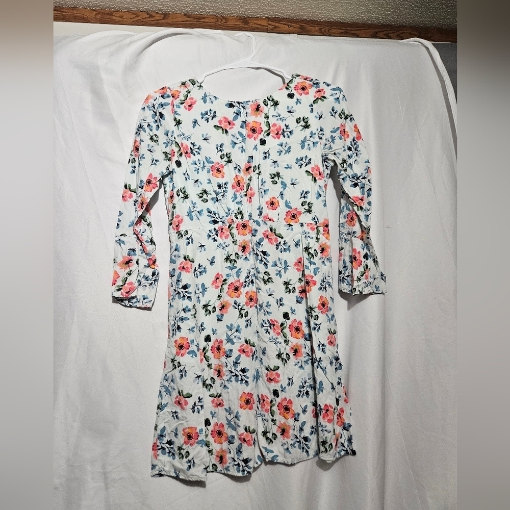 Loft Floral Mini Dress With Pockets And Ties!